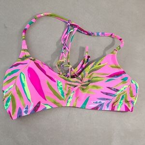 Xhilaration Pink and Multicolor‎ Bikini Top